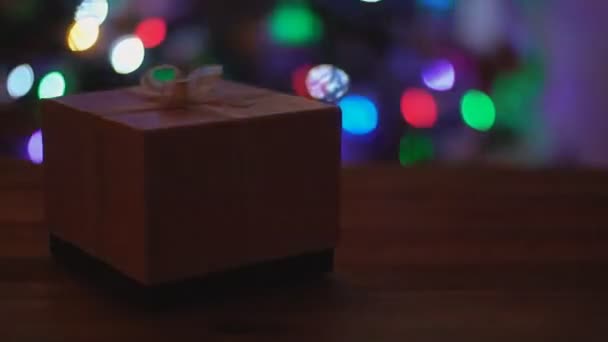 Geschenk-Box für Weihnachtsbaum Hintergründe — Stockvideo