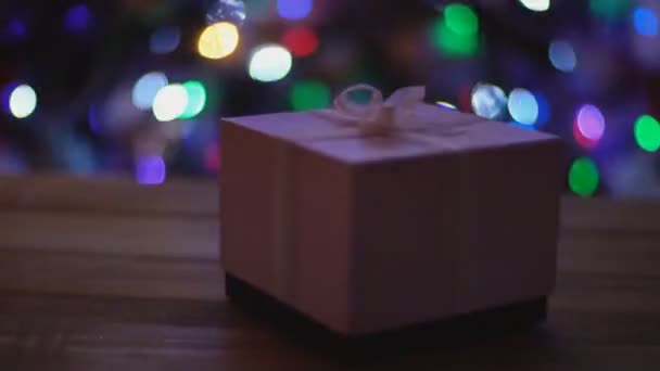 Geschenk-Box für Weihnachtsbaum Hintergründe — Stockvideo