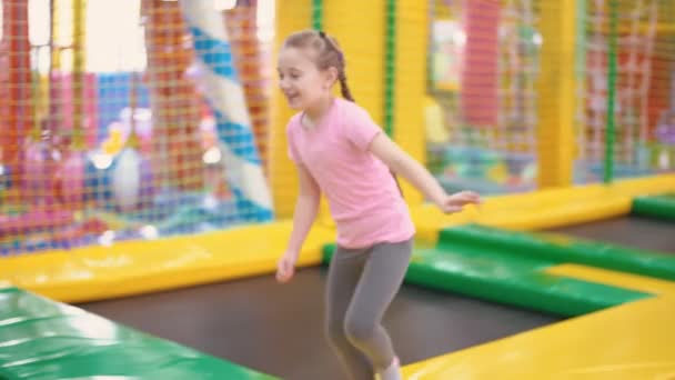 Girl playing with soft cubes — Stock Video