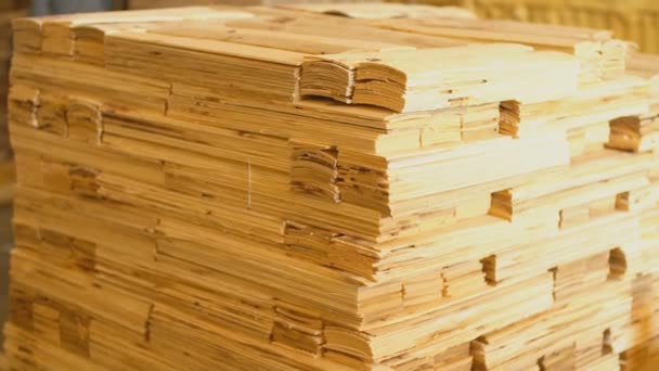 Ένα μάτσο ξύλινες σανίδες — Αρχείο Βίντεο