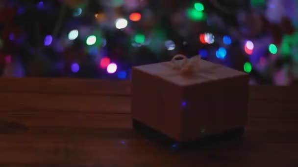 Caixa de presente para fundos de árvore de natal — Vídeo de Stock