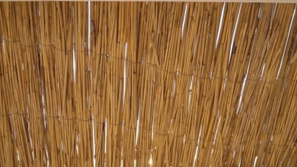 Straw roof for sun protection — Stock Video