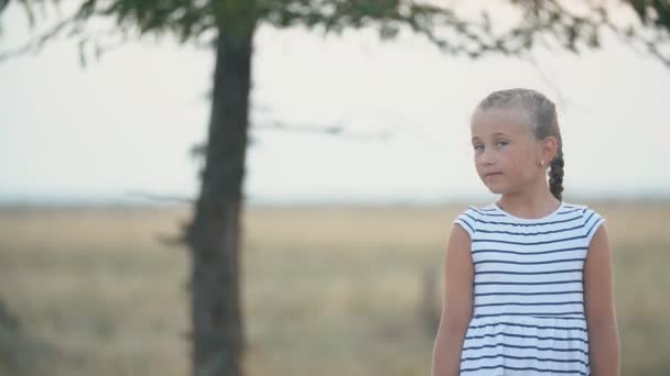 Portret van een klein meisje — Stockvideo