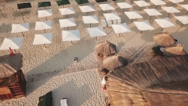 Refugio del sol en la playa — Vídeo de stock