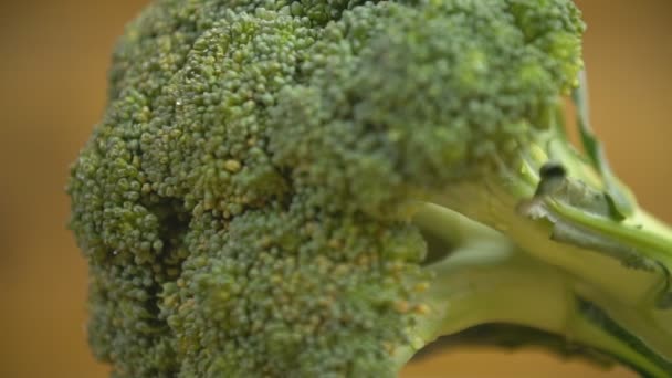 Brokuły warzywne na drewnianym tle — Wideo stockowe