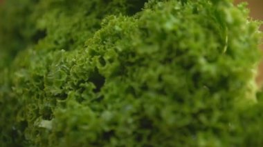 Ahşap tepside marul sebzesi