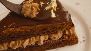 Bir parça çikolatalı pasta.