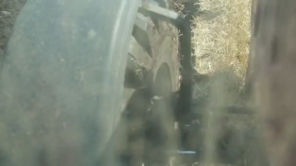 Vista desde la cabina del tractor — Vídeo de stock