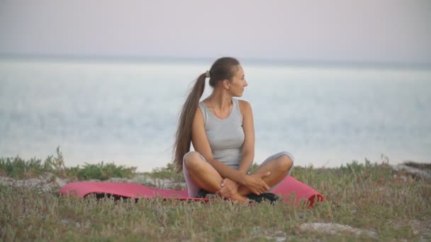 Mulher fazendo exercícios — Vídeo de Stock