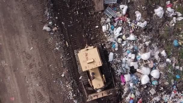 Bulldozer à chenilles jaune — Video