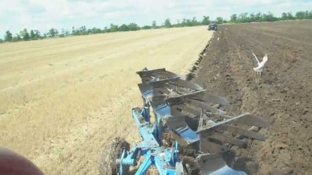 Tracteur avec cabine de charrue vue — Video