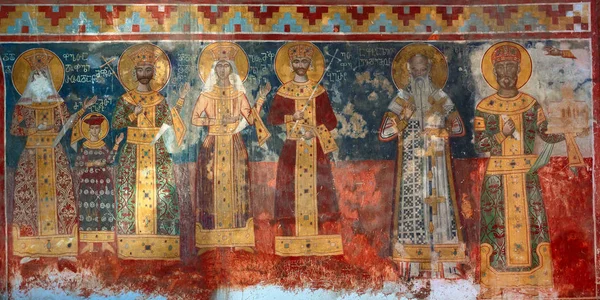 Mural Barakoni Iglesia Madre Dios Dibujos Frescos Temas Históricos Cristianos Imágenes de stock libres de derechos