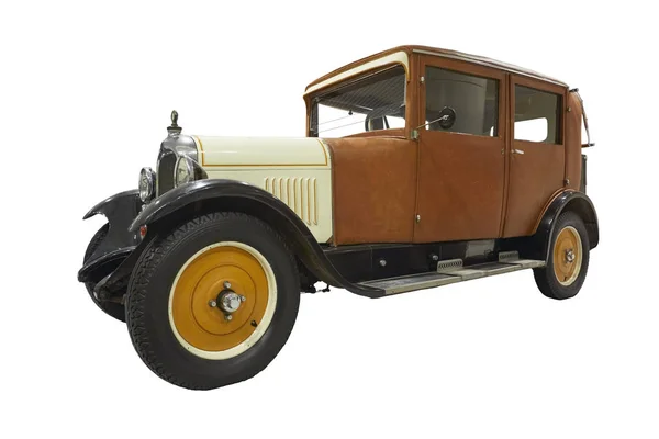 Retro beyaz bir arka plan üzerinde araba