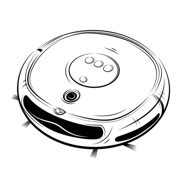 Drawing of the robotic vacuum cleaner Vector Graphics