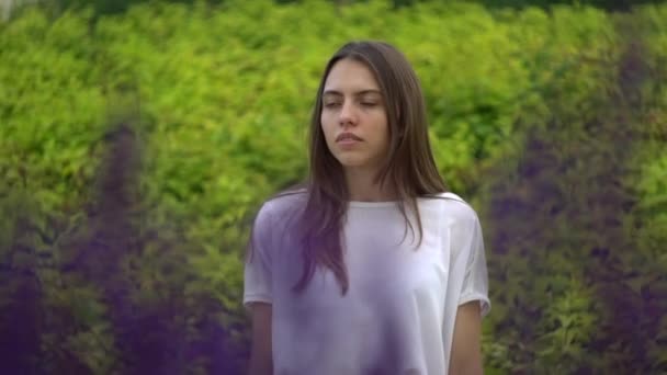 Portait Jovem Mulher Bonito — Vídeo de Stock