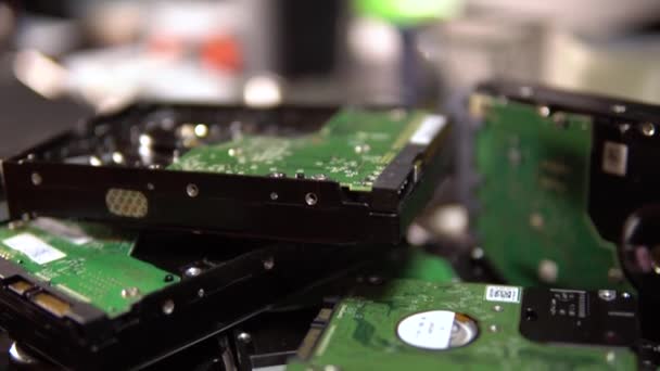 Hard disk drive. Disassembled HDD 4K — Stock Video