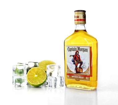 Nottingham, İngiltere - 31 Mayıs 2018: Bize Virgin Adaları Captain Morgan üzerinde kökenli Diageo, Merkezi Londra'da bulunan İngiliz çokuluslu alkollü içecekler şirketi tarafından üretilen ROM bir markasıdır..