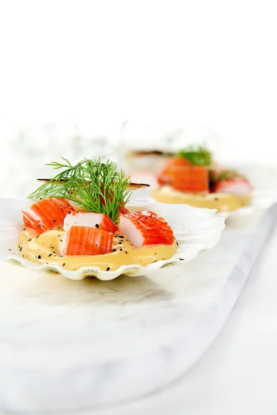 Fresh Seafood Canapes — Stock Photo, Image