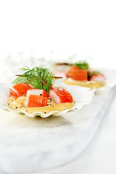 Canapés de mariscos frescos — Foto de Stock