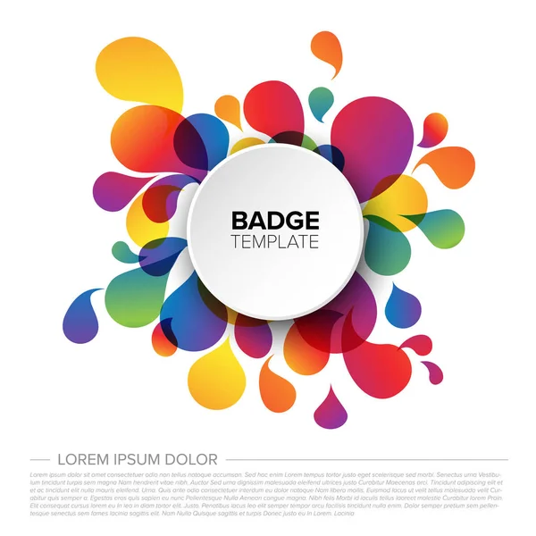 Modèle Badge Tag Créatif Coloré Avec Contenu Échantillon Fond Frais — Image vectorielle