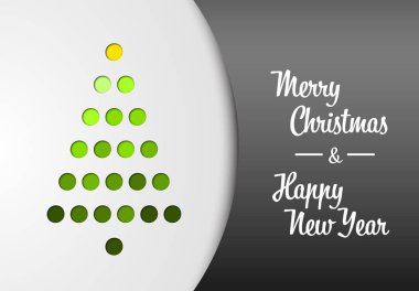 Minimalist Noel ağacı beyaz kağıt (basit ofis el yapımı Noel kartı delikleri yapılmıştır)