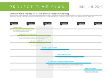 Vektör proje zaman çizelgesi grafik - ilerleme Gantt çubuğu projesi