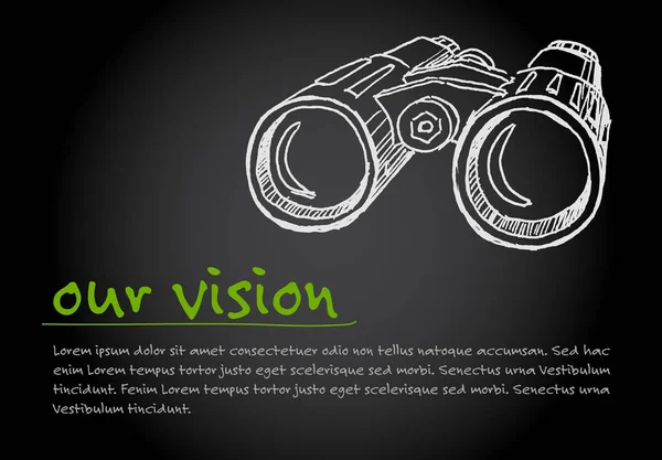 Grote Visie Minimalistische Concept Vector Ilustration Template Donkere Versie — Stockvector