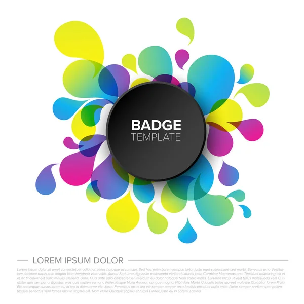 Modello Badge Tag Creativo Nero Con Contenuto Campione Sfondo Fresco — Vettoriale Stock