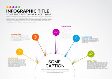Daire ve damlacık iğneler yapılan vektör çok amaçlı Infographic şablonu