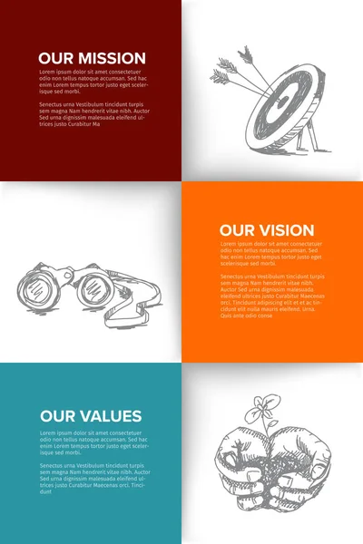 Шаблон Профиля Компании Основная Информация Корпорации Изложением Миссии Видения Ценностей — стоковый вектор