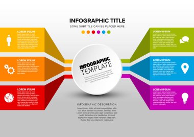 Vektör çok amaçlı Infographic şablon daire ve içerik blok - ışık yorum yapılmış