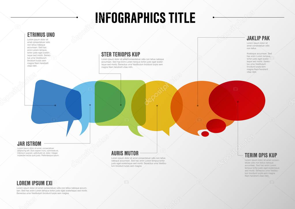 Vector abstract Communication infographic template with idea bubbles