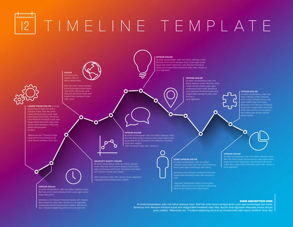 Modèle Rapport Chronologie Vectoriel Infographique Avec Graphique Minimaliste — Image vectorielle