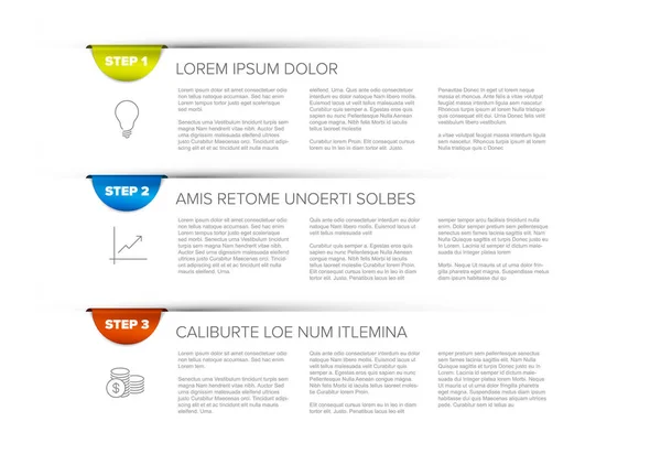 Tiga Langkah Pilihan Produk Atau Templat Versi Dengan Penanda - Stok Vektor