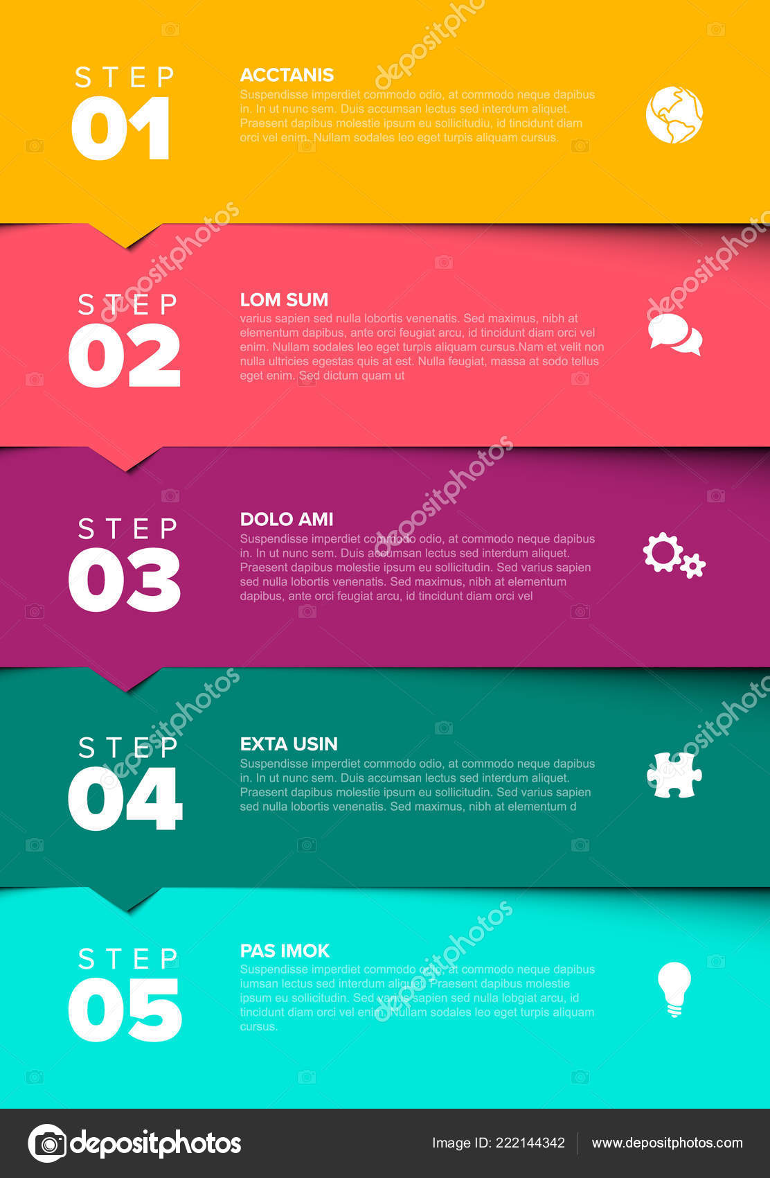 Infographic Layout with Four Blocks Stock-Vorlage