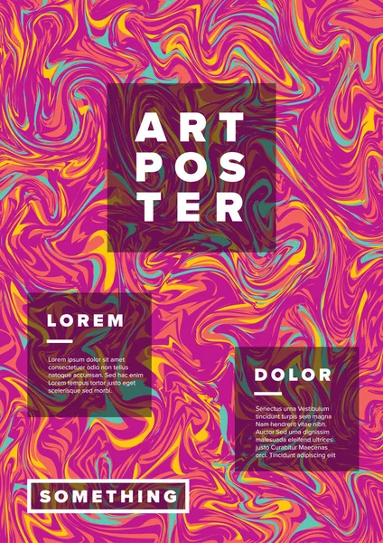 Moderne Vector Art Poster Sjabloon Voor Kunst Tentoonstelling Galerie Concert — Stockvector