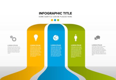 Üç renk içerik bloklardan yapılmış çok amaçlı Infographic şablon vektör