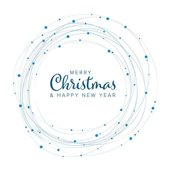 Мінімалістична Різдвяна Листівка Темплат Синіми Абстрактними Сніжинками Білому Тлі — стоковий вектор