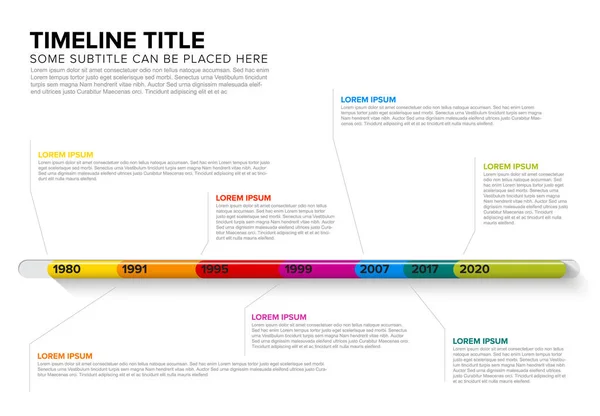 Società Infografica Vettoriale Pietre Miliari Vetrata Timeline Template — Vettoriale Stock