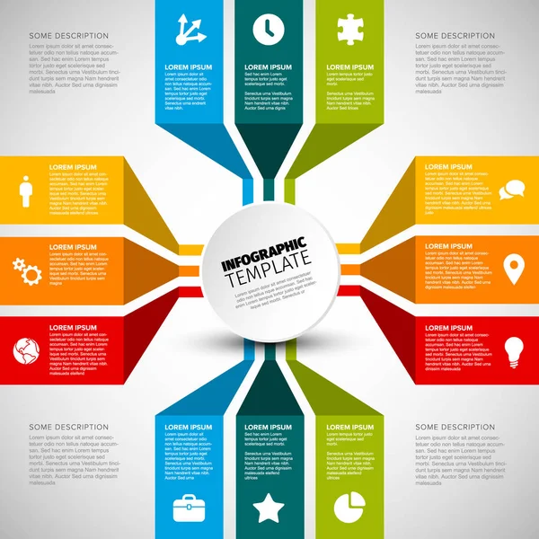 Векторный Многоцелевой Инфографический Шаблон Кругов Блоков Контента — стоковый вектор