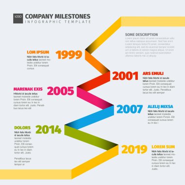 Vektör Infographic zaman çizelgesi rapor şablonu ile en büyük dönüm noktası