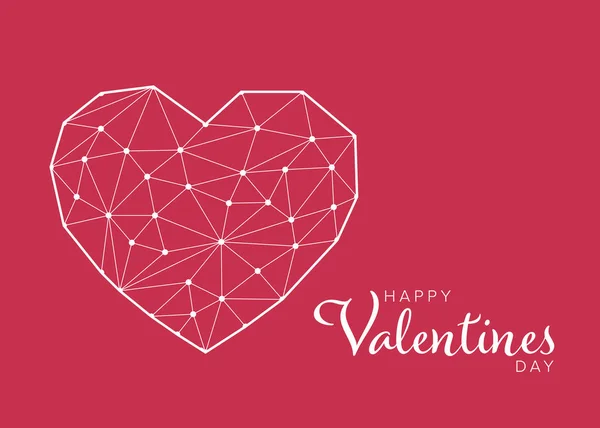 Moderna Valentines Eller Bröllop Kort Mall Med Hjärta Tillverkad Trianglar — Stock vektor