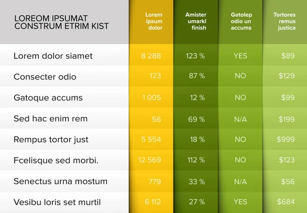 เทมเพลตการจ ดวางตารางอเนกประสงค วยการออกแบบท บเก บได เหล องและส — ภาพเวกเตอร์สต็อก