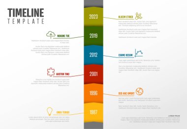 Vektör Infographic şirket kilometre taşları zaman çizelgesi dikey şablonu 