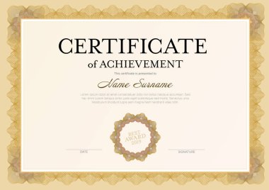 İçeriğiniz için yer içeren modern başarı belgesi şablonu-altın tasarım