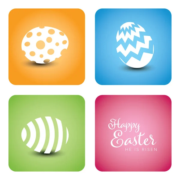 Vector Simple Easter Card Template Decorated Easter Eggs — Stock Vector