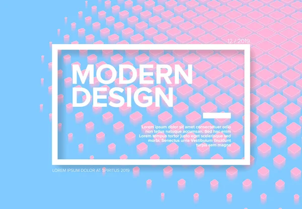 向量抽象封面标题模板与样品文本和抽象粉红色蓝色背景 — 图库矢量图片