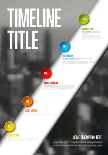 Modèle Rapport Vectoriel Infographie Timeline Avec Grand Espace Réservé Photo — Image vectorielle