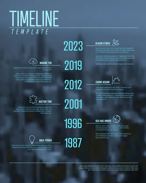 Modèle de chronologie avec photos — Image vectorielle