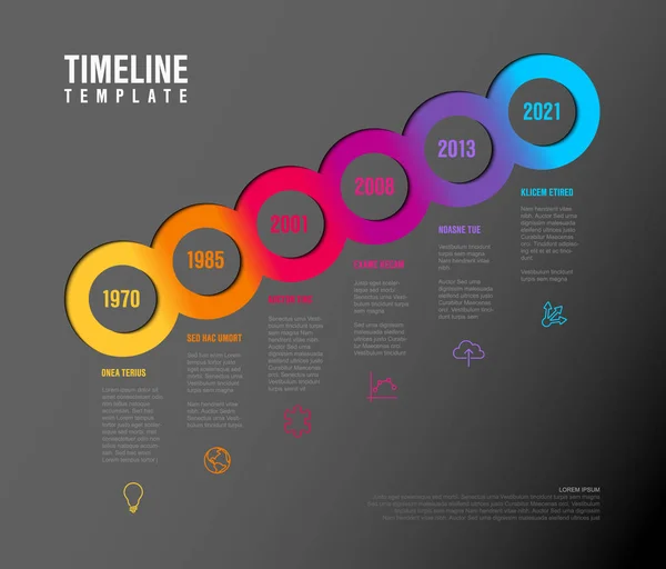 Pietre miliari infografiche Timeline Template — Vettoriale Stock